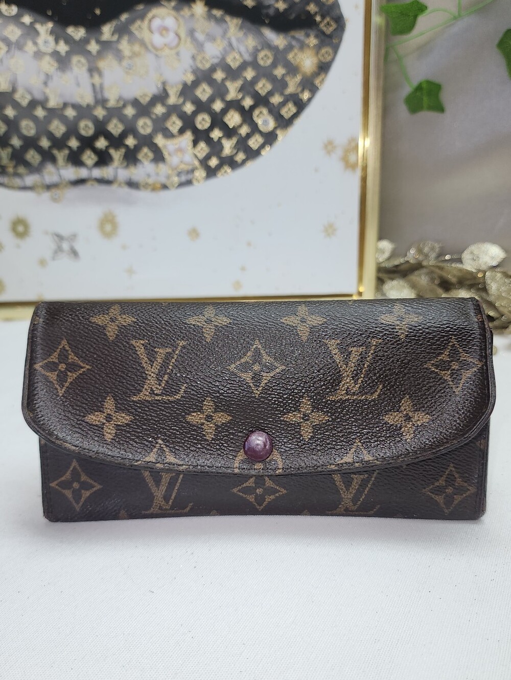 Authentic Louis Vuitton Monogram Emilie Wallet W/ Unbranded Chain